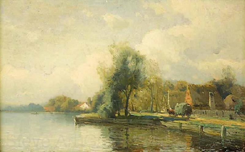 Gustaf Rydberg Landscape with pond Spain oil painting art